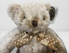 Fao Schwarz Stuffed Plush Light Brown Polka Dot Teddy Bear With Tag 10    Nos