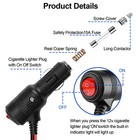 12v Car Cigarette Lighter Plug Socket Heavy Duty Adapter With On off Switch-2pcs