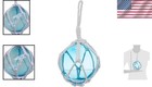 Unique Light Blue Japanese Glass Fishing Float - Perfect Housewarming Gift