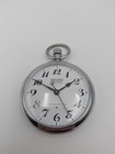 Seiko Second Setting Pocket Watch Silver Stainless Steel Vintage Overhauled