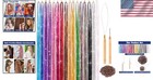 16-color Hair Tinsel Kit - 48 Inch Sparkling Extensions For Every Celebration
