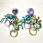 Rare Vintage David Spada Multi Colored Rings Of Anodized Aluminum 1980s High Fas