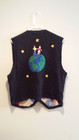 Vintage Novelty Cultural Diversity Sweater Vest - Belle Pointe - Large L - Black