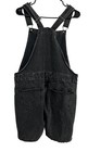Mens Black Denim Short Overalls Large Streetwear Skater Aesthetic Y2k Grunge