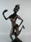 Bronze African Woman Statue Figure Home Decoration 