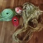 Holiday Christmas Mesh Ribbon Lot Green Red Gold