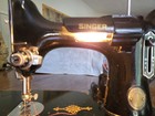 Sewing Machine Singer Featherweight 221-1  Vintage  Centennial  Blue Badge 
