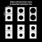300pcs Coin Flips In 6 Sizes Cardboard Coins Holders 2x2 Inch Pockets Coin Colle