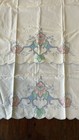 Vintage Pair  Madeira Pastel Floral Embroidered Standard Pillowcases Scalloped