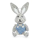 Easter Spring Bunny Crystal Brooch Rhinestone Rabbit Animal Pin Jewelry Gift