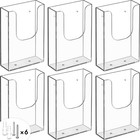 Brochure Holder 4x9 Inch Acrylic Wall Mount Pamphlet   Flyer Holder  Clear Pl   