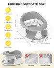Baby Bath Seat 6m  Non-slip Toddler Bath Chair W  Suction Cups   Toys Gray