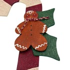 Handmade Wooden Gingerbread Man Candy Cane Christmas Wall Hanging Farmhouse