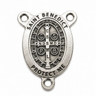 St  Benedict Silver Tone Rosary Center Medals Made In Italy - Lot Of 5