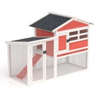 2 Tier Rabbit Hutch Wooden Bunny Cage Small Animal  Pet House W ramp In outdoor