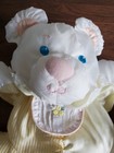Vintage 1988 Fisher Price Puffalump Baby Pastel Yellow Bear Mouse Rattle Plush