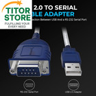 Usb 2 0 To Serial  9 Pin  Db 9 Rs 232 Converter Cable  Prolific Chipset  Hexnut