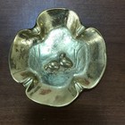 Vintage Virginia Metalcrafters Heavy Solid Brass Clover Ducks Small Tray ashtray