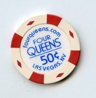  50 Chip From The Four Queens Casino Las Vegas Nevada 4 Red Diamonds
