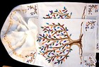 Set Tallit kippa bag Embroidered Silk 16x70  Emanuel W   M Tree Of Life Colorful