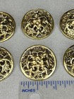 Antique Victorian Metal Buttons - Set Of 6 - 1   1 16   