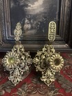 Antique French Bronze Candlesticks Candle Holders Louis Xv Face Nouveau