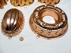 6 Copper Color Aluminum Jello Molds 2-1 2 Cup To 4 Cup