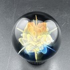 Contemporary Handmade Art Glass Marble 1 08  Colorful Fumed Flower Implosion