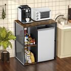 3-tier Mini Fridge Cabinet With Storage Kitchen Bakers Rack Adjustable Shelf