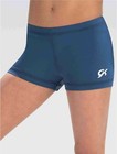 Gk Elite Black Or Blue Gymnastics Workout Mini Shorts Nylon Spandex Child Adult