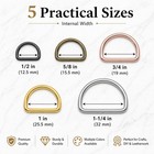 90 Pcs Metal D Rings  1   3 4   1 2   5 As The Picture Shows  Multicolor