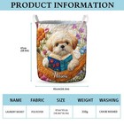 Custom Shih Tzu Book Laundry Basket Dog Reading Storage Hamper Book Lover Decor