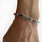 Vintage Tsf Touch Of Santa Fe Sterling Silver Multi Stone Link Bracelet B Shorty