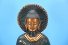 Standing Brass Buddha Statue With Halo  Abhaya Mudra Blessing Buddha  Zen Spirit