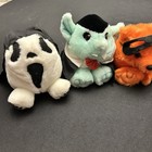 Vintage Halloween Swibco Puffkin Dracula Skully Screech Trick Orange Plush