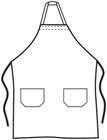 Bib Apron With 2 Waist Pockets-1 Piece Pack- Color White blue red pink And Green