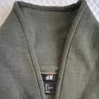H m Women   s Green Peacoat Jacket Double Breasted Button Elbow Patch Pockets L