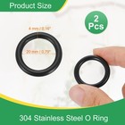 0 8  Metal O Ring  2pcs Seamless 304 Stainless Steel Rings Black 4mm X 20mm