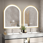 Led Gold Frame Arch Mirror Bathroom Vanity Mirror W  Light Anti Fog Smart Touch