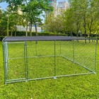 Metal Crate Kennel Dog Run Cage Pet House Animal Fence Playpen With Cover