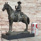 Hot Cast Remington Tribute Cowboy Riding Horse Bronze Sculpture Marble Statue
