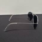 Retro Aviator Dark Black Lens W Silver Frames Sunglasses Vintage Unisex