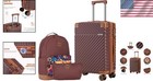 3-piece Burgundy Luggage Set With 20 Inch Carry-on And Backpack - Tsa Approved