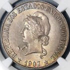 1907 Ngc Ms 63  Brazil 2000 Reis Liberty Head Silver Coin  23040301c 