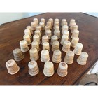 Wooden Thimble Lot Tan Excellent 45pc Hand Turned Beehive
