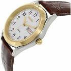 Seiko Men s Sne056 Solar White Dial Stainless Steel Brown Leather Dress Watch
