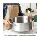 Homichef 19 Quart Large Stainless Steel Braiser Pan With Lid - Commercial Gra   