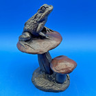 Artist David H Turner 1989 Lt Edition Lost Wax Bronze Frog On A Mushroom  56 200