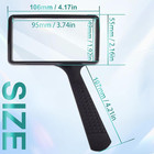 Large Rectangular Handheld Magnifying Glass   3x Magnification   2  x4  inches Handh
