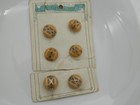 Vintage Glass Button On Nouveaute Store Card Caramel With Stylized Insect 3 4 